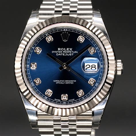 rolex datejust 41 price blue|41mm rolex datejust for sale.